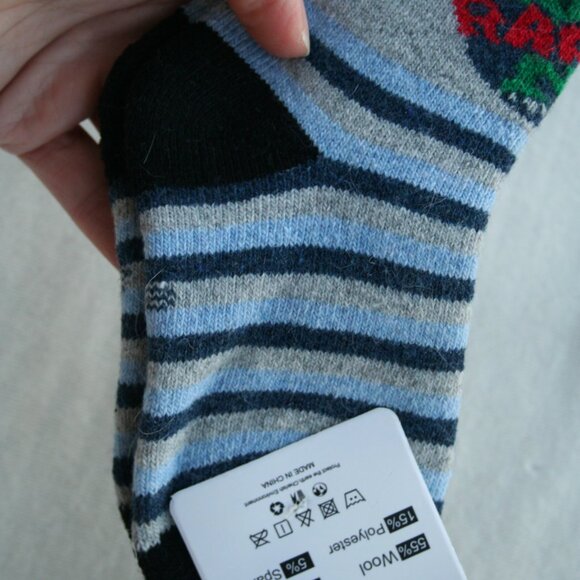 DINO SOCKS 2 PAIRS CUSHY KID BOY 3-4 YRS WARM WINTER LAYERS  appx sz 9 - 11 shoe - Picture 5 of 9
